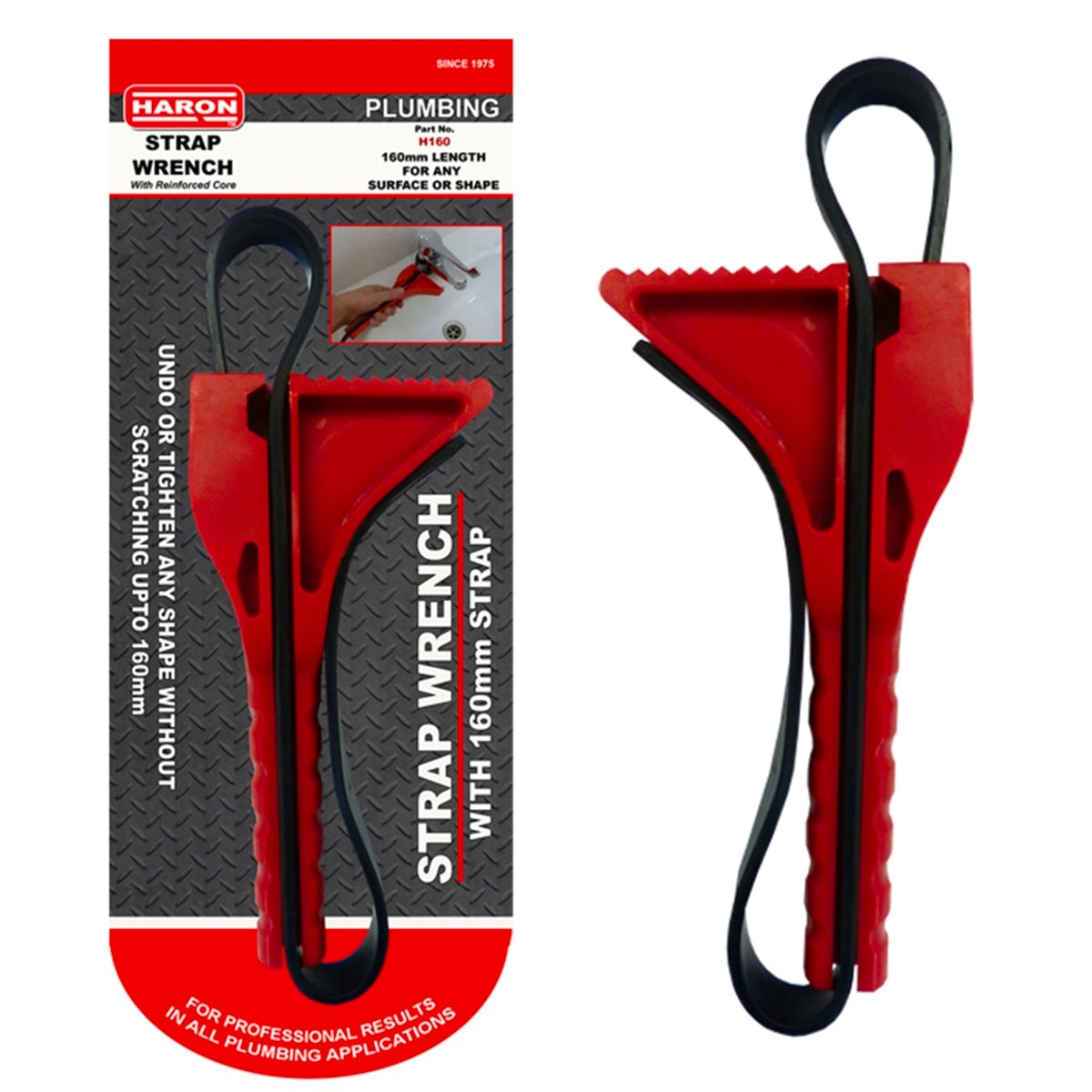 Haron Strap Wrench - 160mm - Plastic - Non-Scratch - Easy Grip - SuperSaverAU - view 1