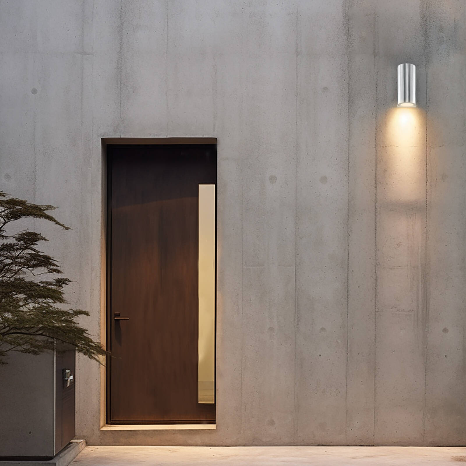 Brilliant Lighting Corbett 35W Brushed Aluminium Up Down Exterior Wall Light GU10 Hardwired 17328/20