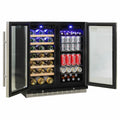 Schmick 165L Under Bench Dual Zone Bar Fridge - Stainless Steel, Double Glazed, Lockable - JC165