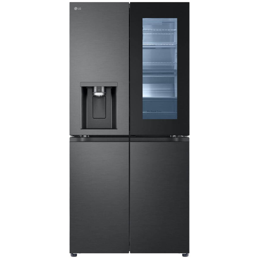 LG 508L InstaView Door-in-Door French Door Fridge - Ice and Water, Matte Black - GF-V500MBLC