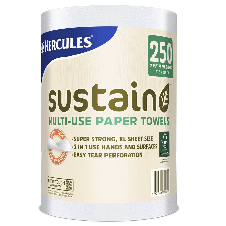 Hercules Paper Towel 250 Sheets - 2-Ply Heavy-Duty Cleaning - 250 Sheets - SuperSaverAU - view 1