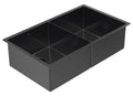 Abey Piazza double bowl sink - Black Pearl stainless steel - drain tray and grid - CR340DB