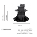 Builders Edge Bigfoot XL Adjustable Pedestal Feet 70-170mm Black Plastic Decking Support