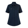 Citeco Women's Navy Short Sleeve Shirt - 100% Cotton, Size 12