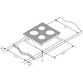 Chef 60cm Electric Ceramic Cooktop - Black, 4 Zones, Control Knobs, Hot Surface Indicator - CHC642BB