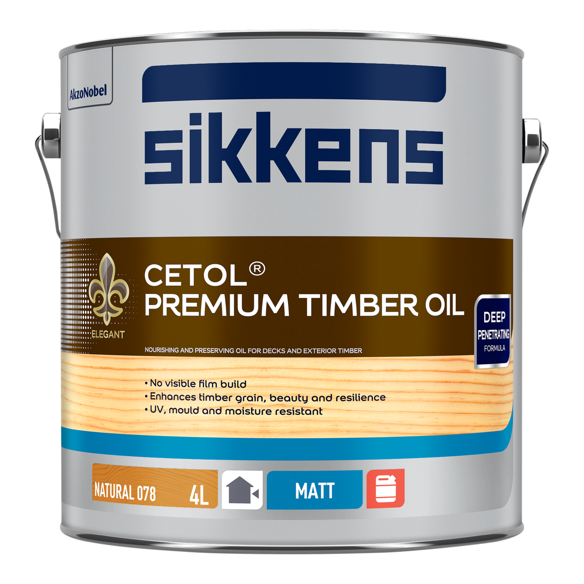 Sikkens Cetol Premium Timber Oil Natural 4L - 4L - Indoor/Outdoor Use - UV Protection - SuperSaverAU - view 1