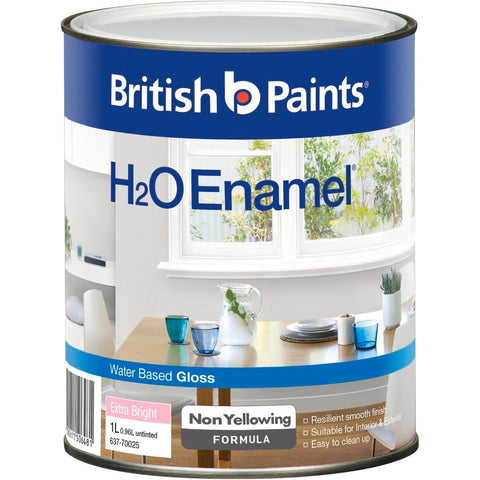 British Paints H2O Enamel Gloss - 1L - Water-Based - Extra Bright - SuperSaverAU - view 1