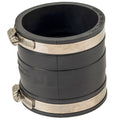 Deks 90mm PVC Stormwater Coupling - EPDM & Stainless Steel, Black