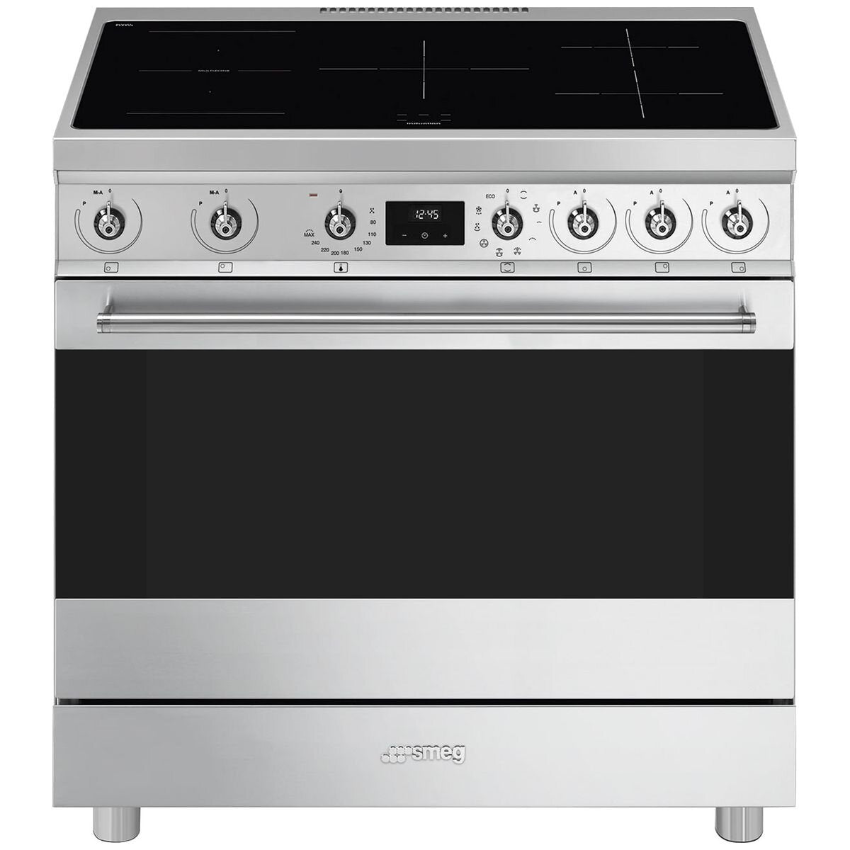 Smeg 90cm Freestanding Induction Oven - Stainless Steel, Probe Cooking, Multizone Cooktop - C9IMX2