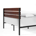 Zinus Figari queen metal and bamboo bed frame - brown, slat support, 250kg capacity - AU-FBOBH1-39Q