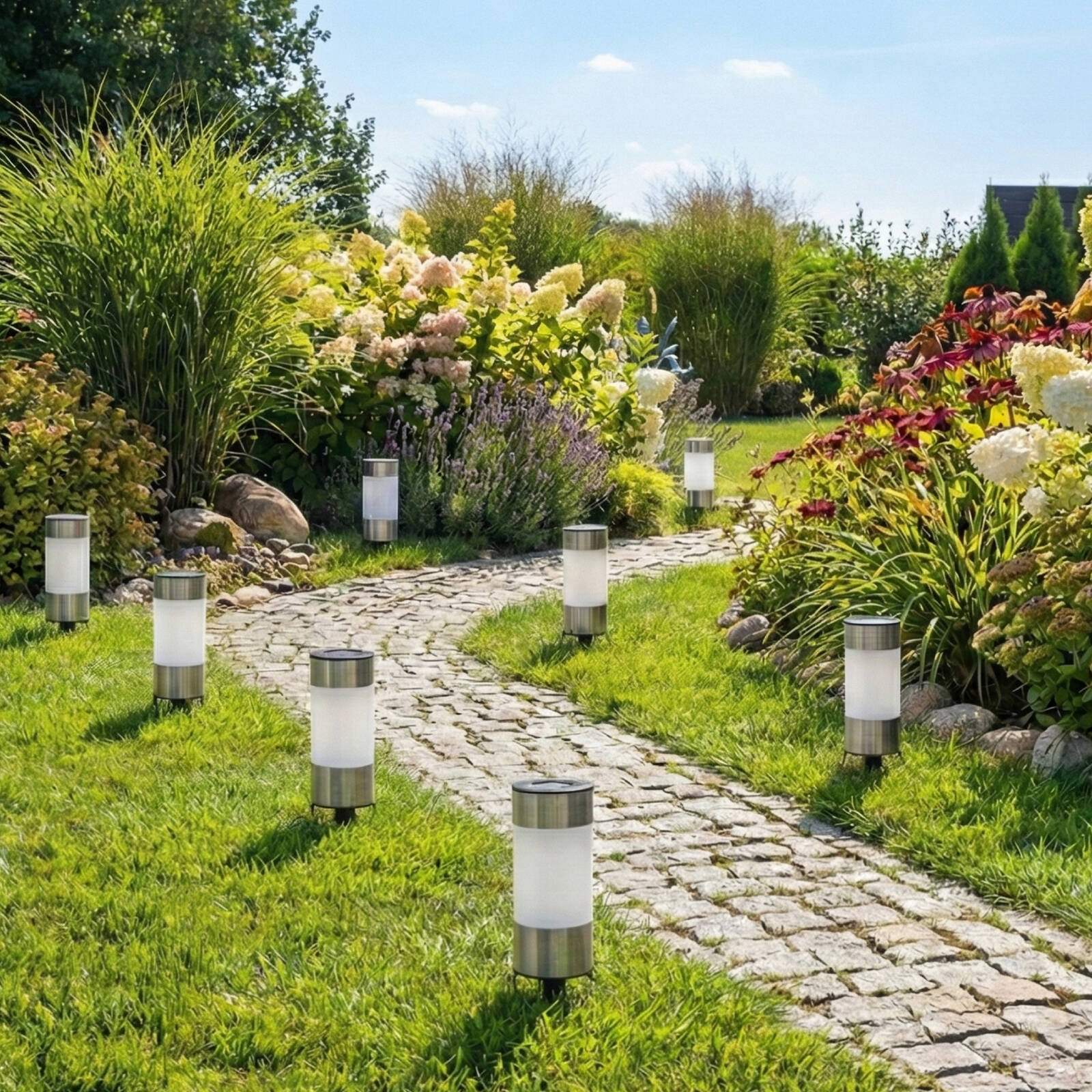 Click Byron Solar LED Pathway Bollard Stainless Steel