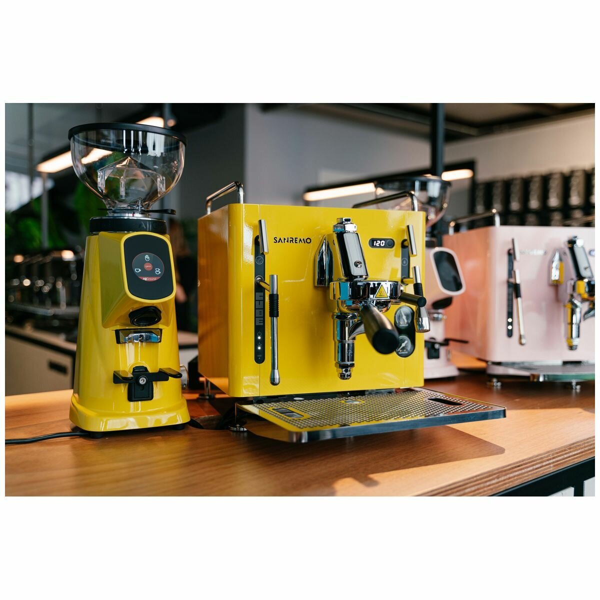 Sanremo Absolute Cube Manual Coffee Machine - E61 Group, 1.8L Tank, Yellow Finish - SRPCB13A416L03