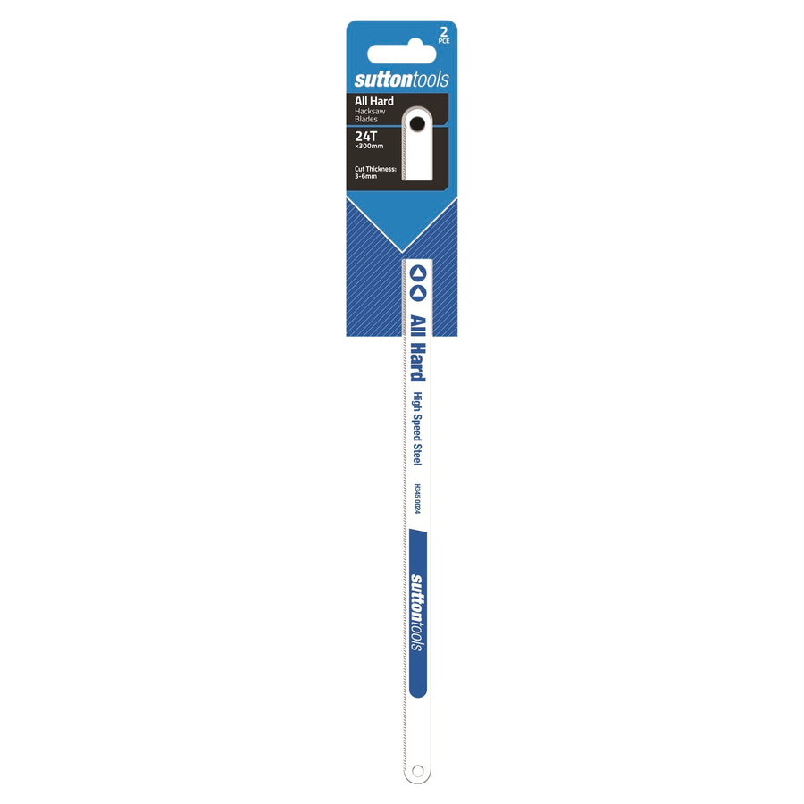 Sutton Tools 300mm All Hard Hacksaw Blade, 24 TPI, 2 Pack