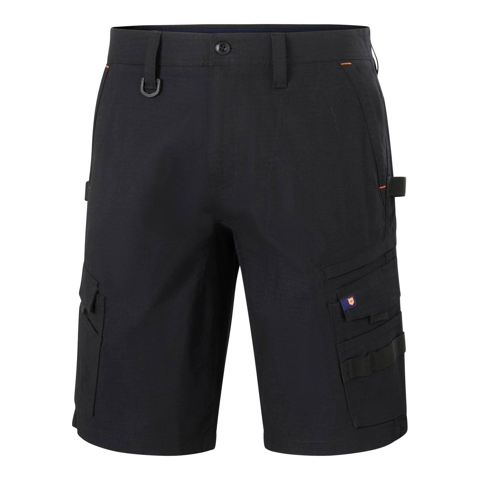 Citeco Black Ripstop Cargo Mid Shorts - 235gsm Stretch Ripstop, Size 102R