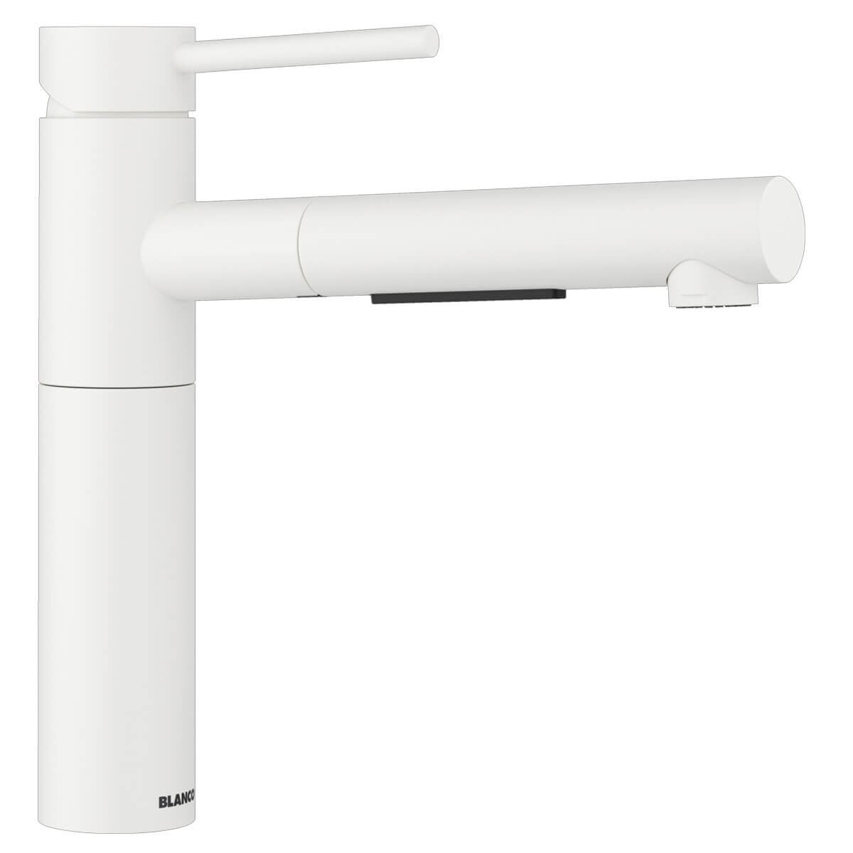 Blanco Slim Top-Lever Pull-Out Mixer Tap - White Silgranit-Look Finish - 140° Swivel Spout - 527582