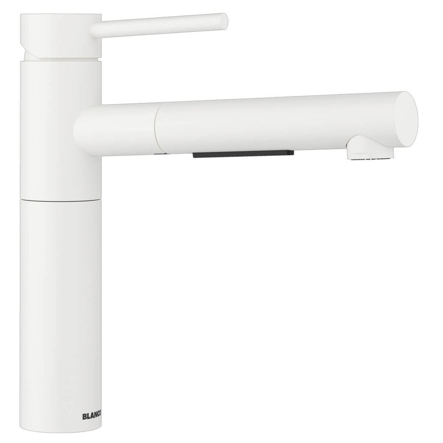 Blanco Slim Top-Lever Pull-Out Mixer Tap - White Silgranit-Look Finish - 140° Swivel Spout - 527582