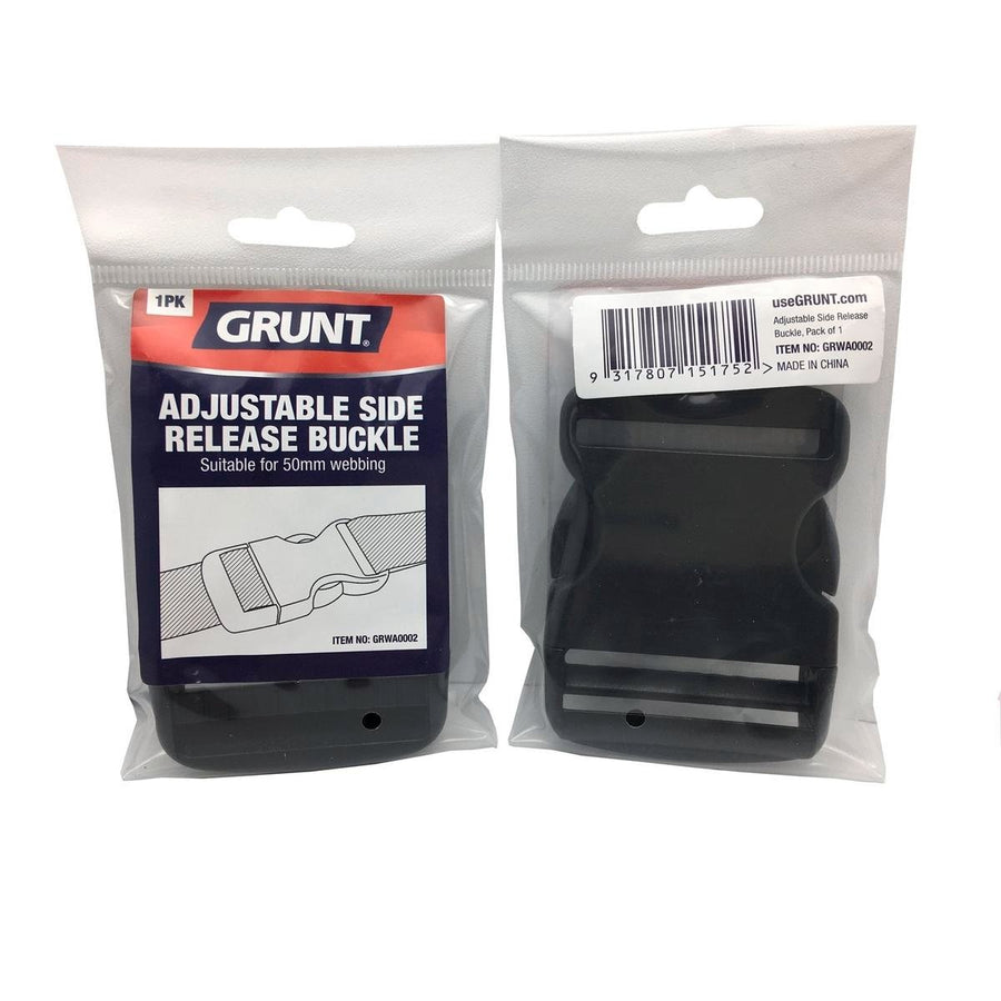 Grunt Adjustable Release Buckle 50mm POM Easy To Carry Black - SuperSaverAU - view 1