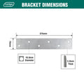 Carinya 375 x 75 x 5mm Galvanised Steel Mending Plate Bracket