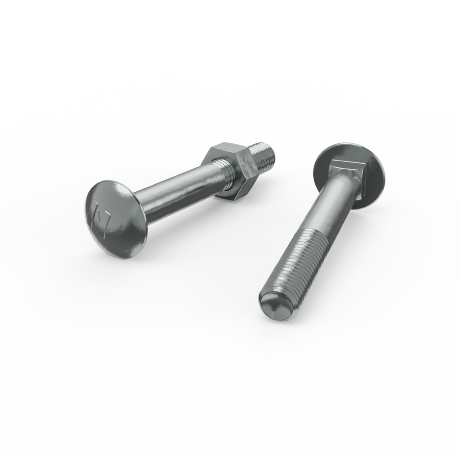 Zenith M10 x 75mm Zinc Plated Cup Head Bolt and Nut Each - Secure Fastening - SuperSaverAU - view 1