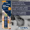 Lyra 2.8mm 2B Graphite Lead Refill - 12 Pack