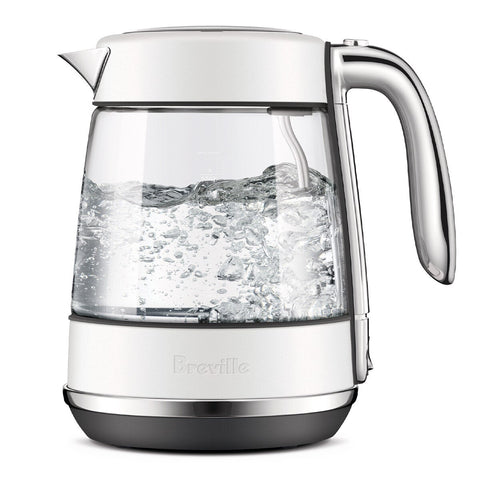 Breville the Crystal Luxe Glass Kettle 1.7L - Sea Salt Trim, Cordless Jug, Automatic Shut-Off - BKE765SST