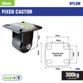 Easyroll Fixed Castor - 50mm - Nylon - 300kg Load Rating - SuperSaverAU - view 2