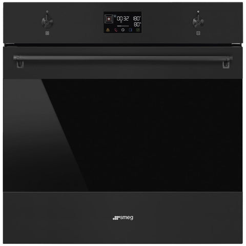 Smeg 60cm Classic Pyrolytic Oven - 68L Net, Matte Black, Air Fry and BBQ Modes - SOPA6302TN