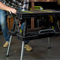 Ryobi Folding Work Table with Two Clamps, 850 x 550mm Plastic Surface