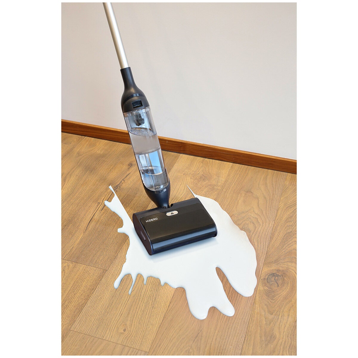 Hizero wet and dry stick vacuum - polymer roller, realtime self-cleaning, 60 minute battery life, Black - F300