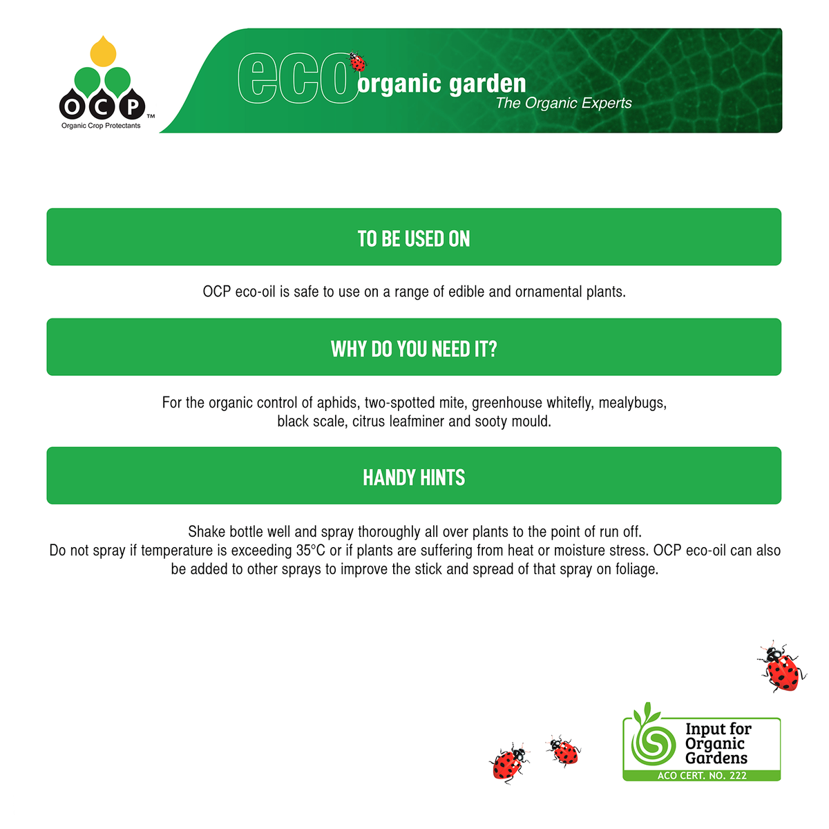 OCP Eco Oil - 750ml - Botanical Liquid - Organic Insecticide - SuperSaverAU - view 2
