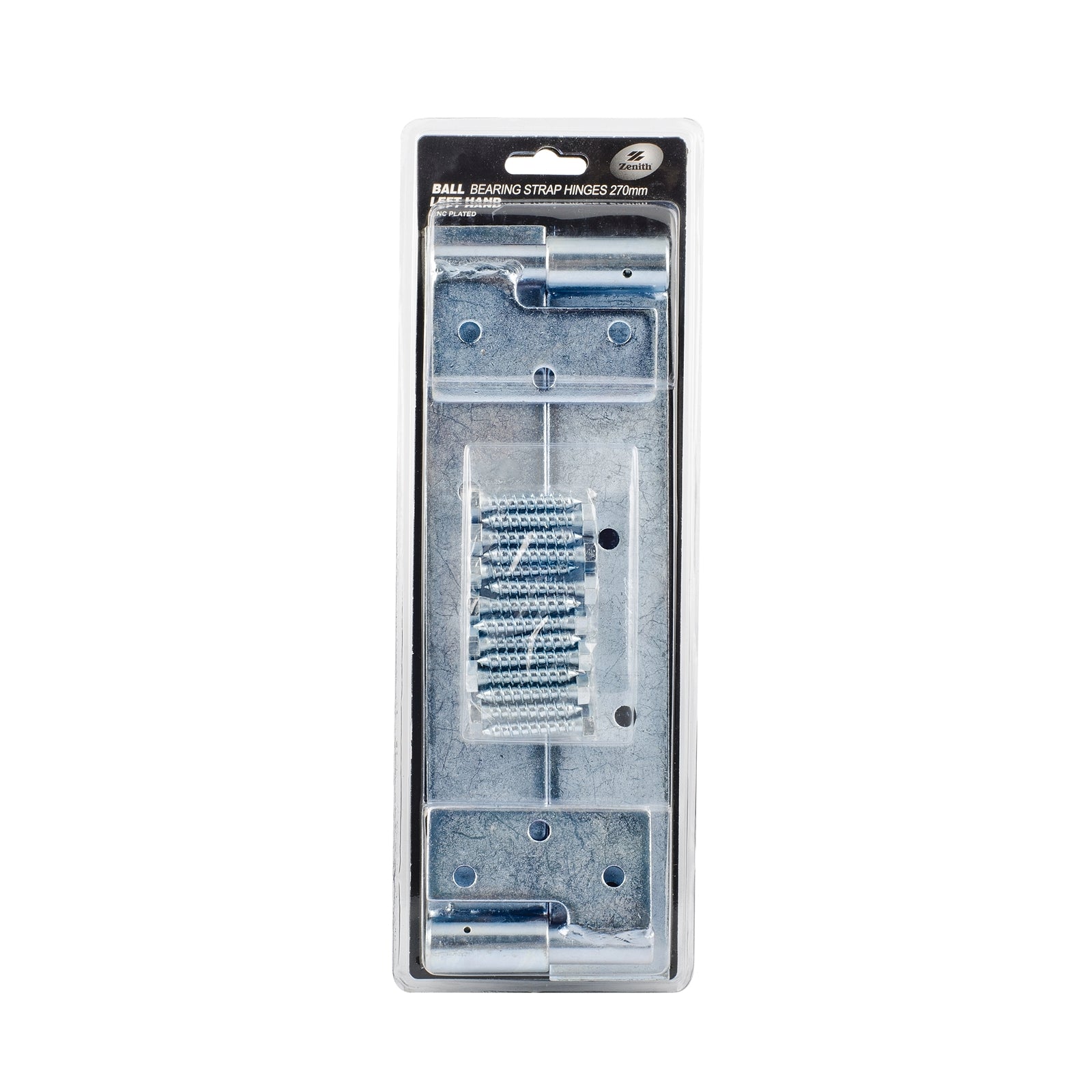 Zenith 270mm Zinc Plated Ball Bearing Strap Hinges - Left Hand, 2 Pack