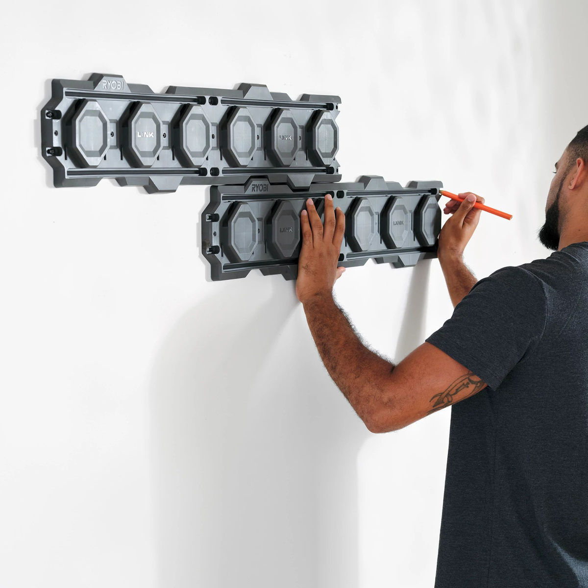 Ryobi Link 2 Piece Wall Rail Set - 838mm x 165mm - Modular Storage Solution - SuperSaverAU - view 4