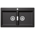 Abey Schock Horizont Double Bowl Topmount Sink - Cristadur Stone Finish - 2 x 20L Bowls - N200S