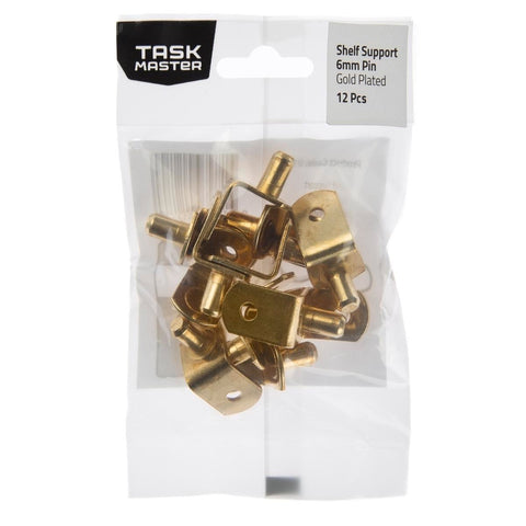 Taskmaster Shelf Supports - 6mm - Gold Plated - Easy to Install - SuperSaverAU - view 1