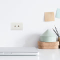 DETA Cat 6 Double Ethernet RJ45 Outlet - White Polycarbonate 2 Port Wall Plate