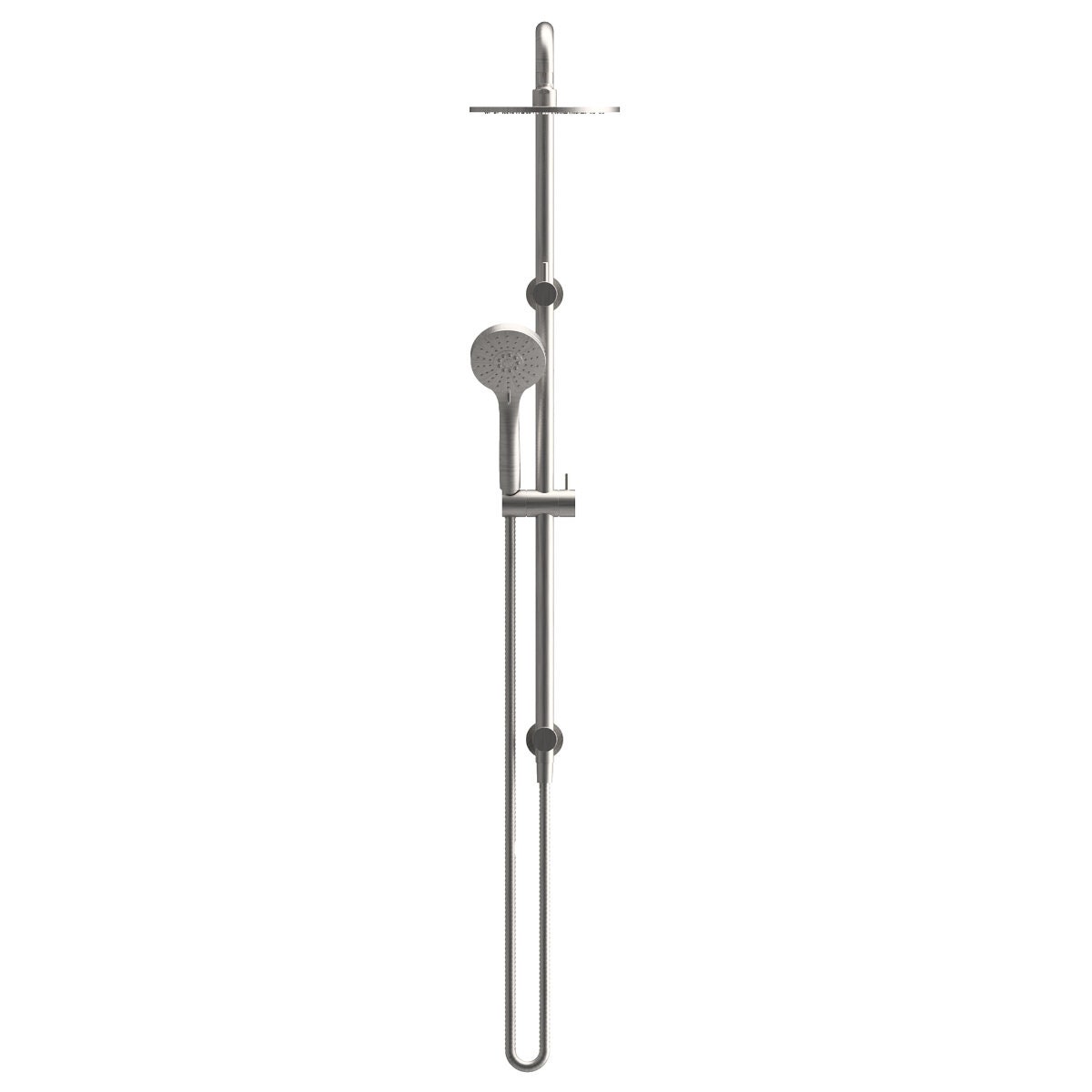 Rogerseller Tonic Dual Rail Shower - Brushed Nickel Brass Build - 2-Way Diverter, 3 Star Rating - 3506003707