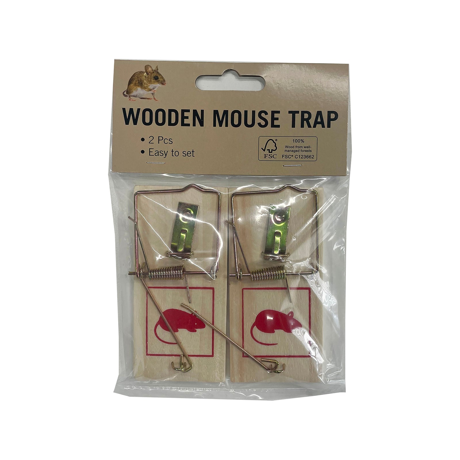 Wooden Timber Mouse Trap - 2 Pack