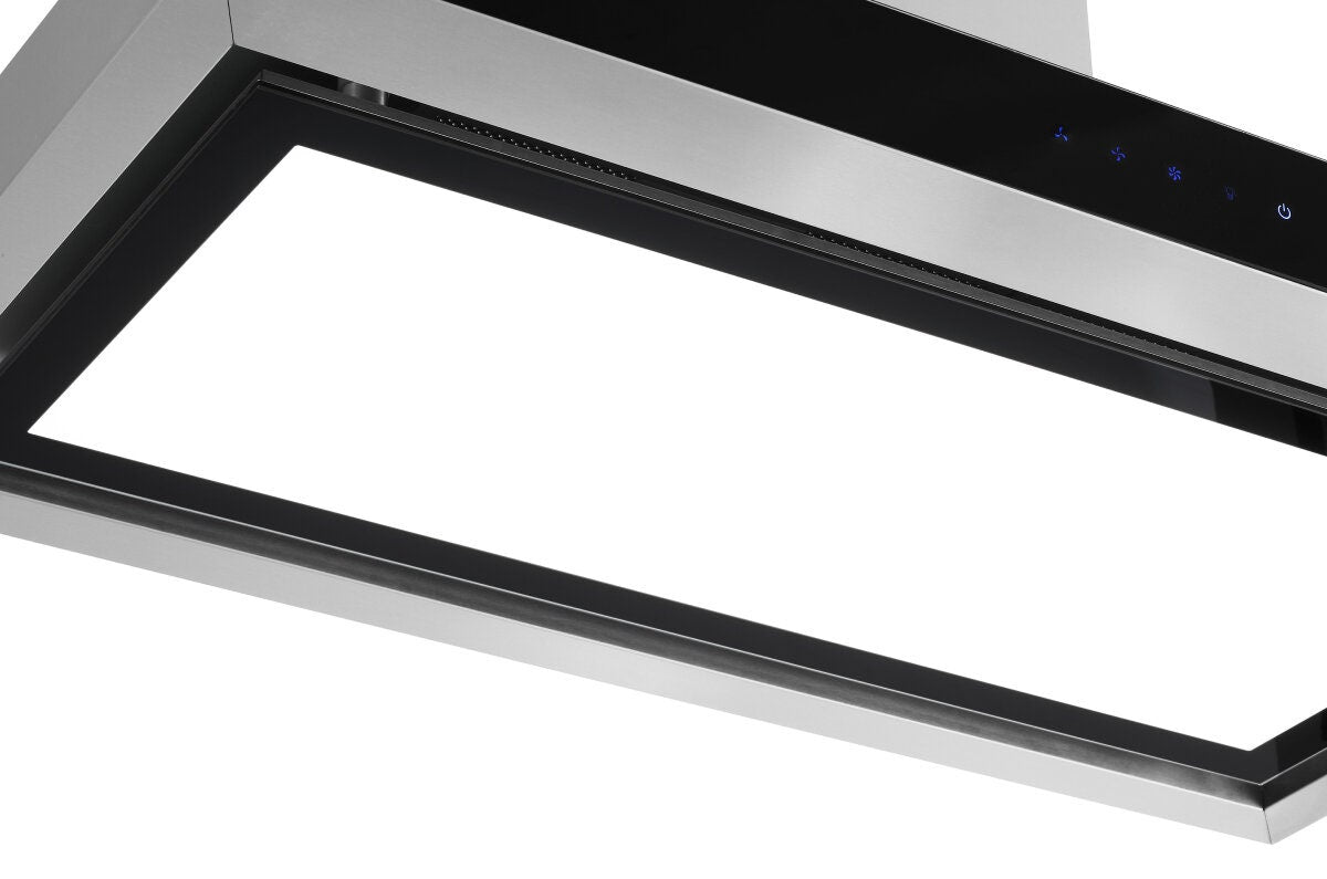 Glem Gas Quiet Air 90cm canopy rangehood - stainless steel, off-board motor, shadow-proof LED - GQA90TBLED