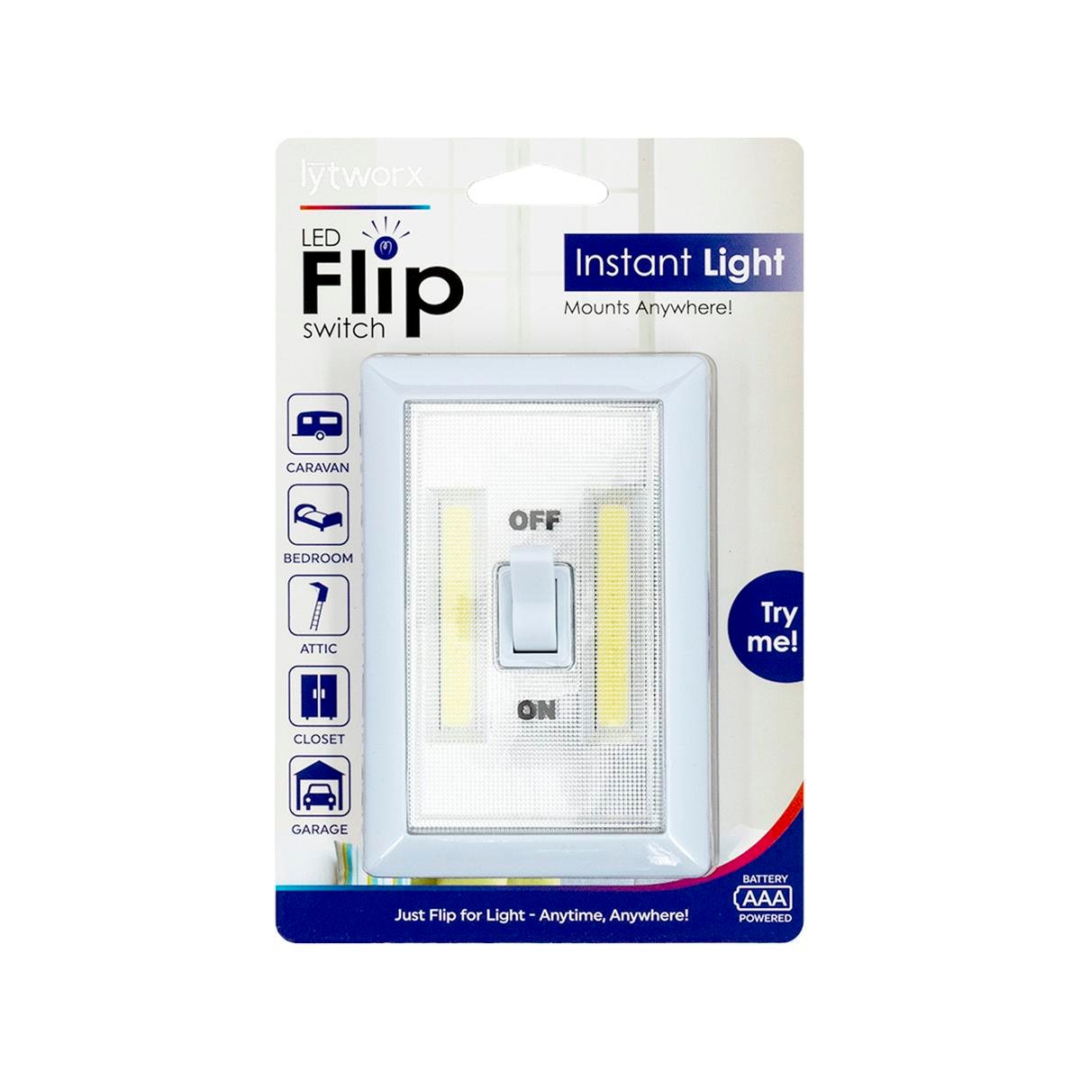Lytworx LED Flip Switch - Battery Operated - ABS Plastic - Instant Light