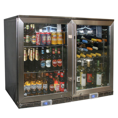 Rhino 258L Outdoor Beverage Centre - Twin Stainless Steel Cabinets, 5 Shelves - GSP1H-840-BW