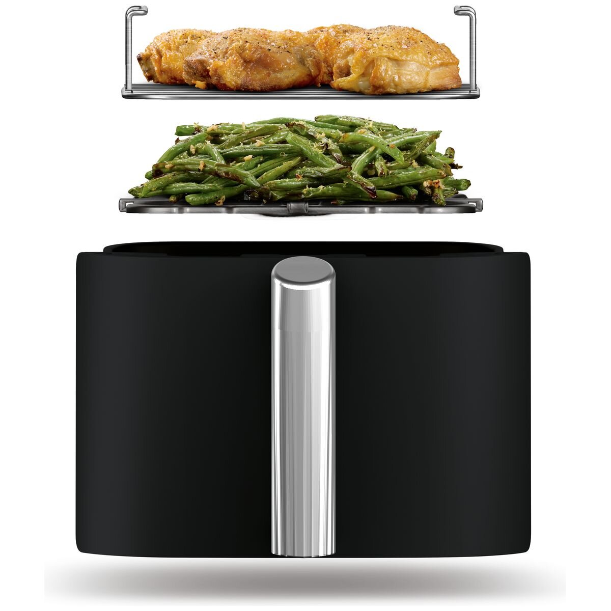 Ninja DoubleStack 9.5L Two Drawer Air Fryer - Stacked Design, Smart Finish, Match Cook - Black - SL400