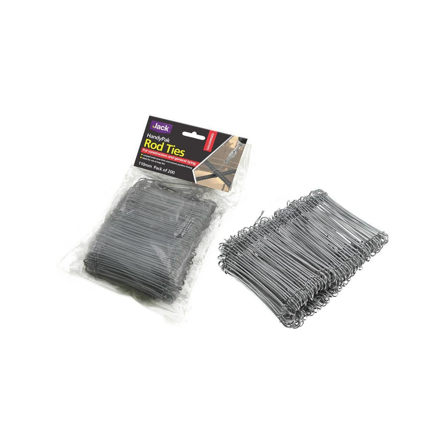 Jack Rod Ties Galvanised 110mm Steel 200 Pack Durable Construction - SuperSaverAU - view 1