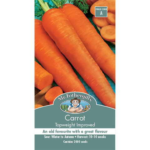 Mr Fothergill's Carrot Seeds - Topweight Improved - 16 Weeks - Disease Resistant - SuperSaverAU - view 1