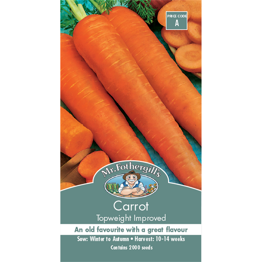 Mr Fothergill's Carrot Seeds - Topweight Improved - 16 Weeks - Disease Resistant - SuperSaverAU - view 1