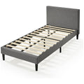 Zinus Liam King Single Bed Base - Grey Upholstered Fabric, Steel Frame, Slatted Base - AU-FPPBC2ZC-12B