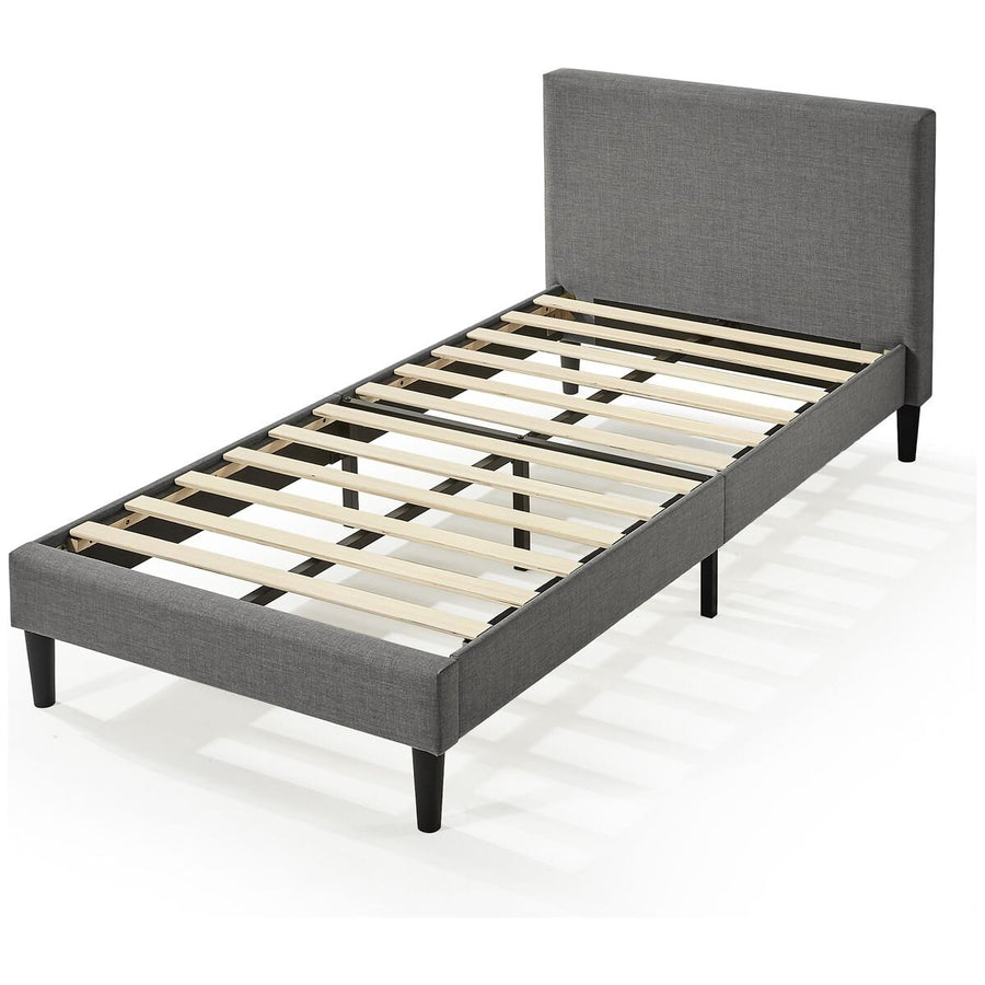 Zinus Liam King Single Bed Base - Grey Upholstered Fabric, Steel Frame, Slatted Base - AU-FPPBC2ZC-12B