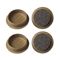 Surface Gard 44mm Dark Wood Effect Felt Base Round Castor Cups - 4 Pack - SuperSaverAU - view 1
