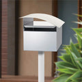 Sandleford Ripple Letterbox - 210 x 180 x 290mm - Galvanised Steel - Lockable - White/Silver - SuperSaverAU - view 3