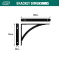 Carinya Arch Stayed Bracket - 200 x 150mm - Powder Coated Steel - Black - SuperSaverAU - view 3