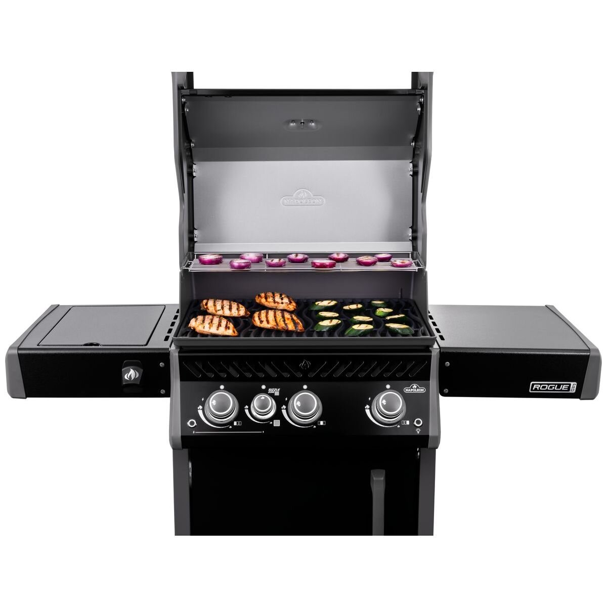 Napoleon Rogue Pro 425 3 Burner Natural Gas BBQ - Infrared Side Burner, Backlit Knobs - RP425SIBNK-2-AU